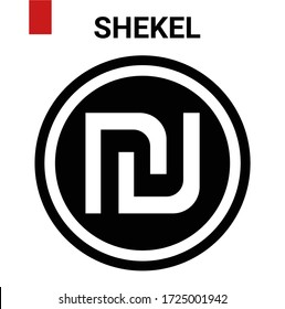 Black And White Shekel Logo And Text Shekel.