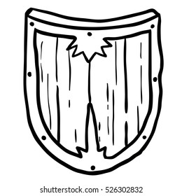 black and white shield cartoon