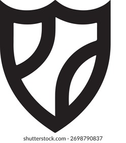 Gráfico de escudo em preto e branco para logotipos e proteção