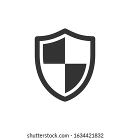 Black and white shield icon, Quarterly pattern