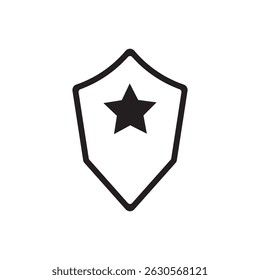 Black and white shield icon with star, symbolizing protection, ranking, or elite status.