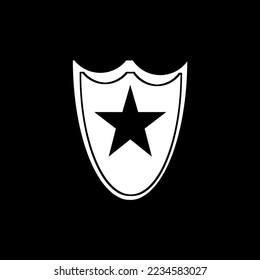 black and white shield image illustration for logo