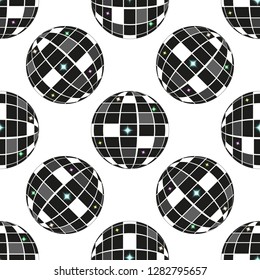 black white shiny disco seamless patterns for Nightclub design eps10
