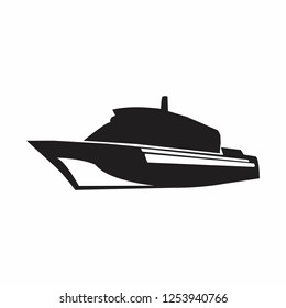 black and white ship icon