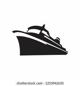 black and white ship vector illustration