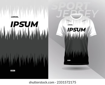 black white shirt sport jersey mockup template design for soccer, football, racing, gaming, motocross, cycling, and running