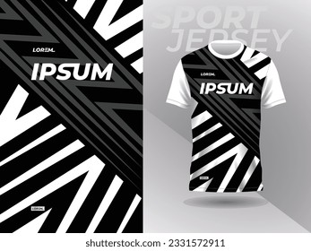 diseño de plantilla de maquillaje deportivo jersey blanco negro para fútbol, fútbol, carreras, juegos, motocross, ciclismo y carreras