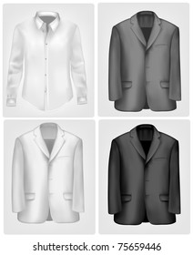 Black and white shirt and suit. Vector illustration