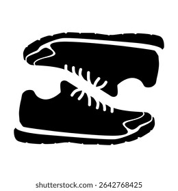 black and white shoe icon.
