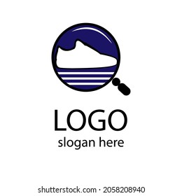 
schwarz-weißes Schuhlogo, Vektorgrafik