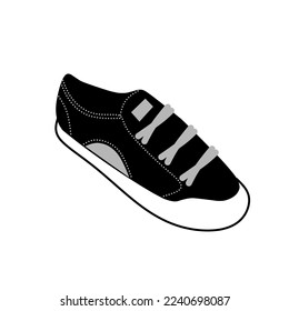 black white shoes vector illustration suitable for lifestyle, footwear, walks, business, symbol