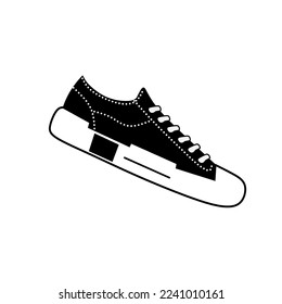 black white shoes vector illustration suitable for lifestyle, footwear, walks, business, symbol