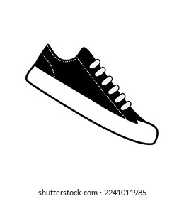 black white shoes vector illustration suitable for lifestyle, footwear, walks, business, symbol
