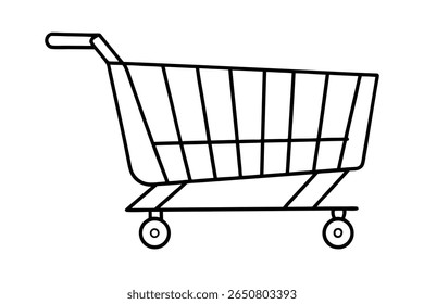 Black and white shopping cart grocery cart trolley