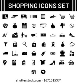 Black and White Shopping icon set.