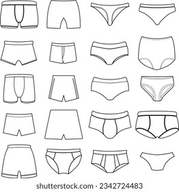 Black and white short pants vector illustration