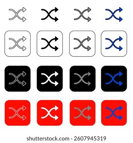 black and white shuffle icon and color buttons