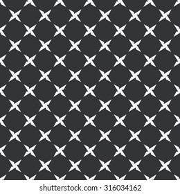 Black and white shuriken seamless pattern