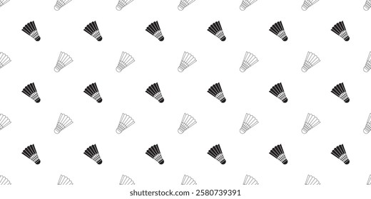 black white Shuttlecock seamless pattern