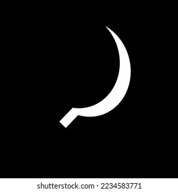 black and white sickle image illustration for logo
