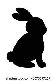 Black White Side View Silhouette Bunny Stock Vector (Royalty Free ...