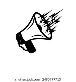 black and white side view speaker vector line art