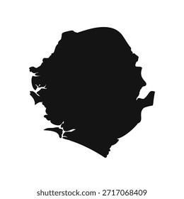 Mapa simples de Serra Leoa preto e branco