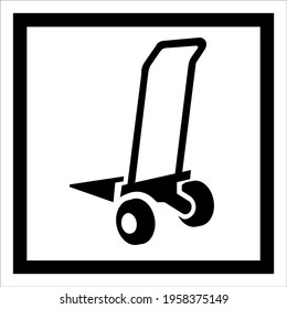 Black and White Sign Board Use Hand Truck