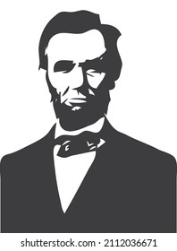 Black and white silhouette of Abraham Lincoln vector.