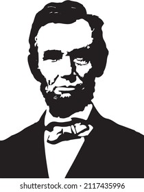 Black and white silhouette of Abraham Lincoln vector.
Portrait photo of President Abraham Lincoln from 1863. Was an American politician who led the United States during the Civil War.