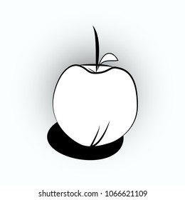 black and white silhouette of an apple vector