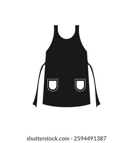 Black and white silhouette of an apron icon
