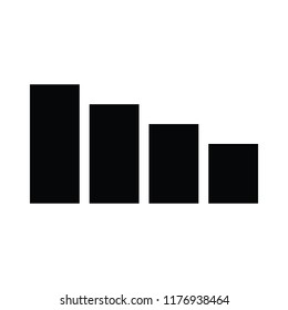 A black and white silhouette of a bar graph