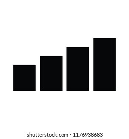 A black and white silhouette of a bar graph