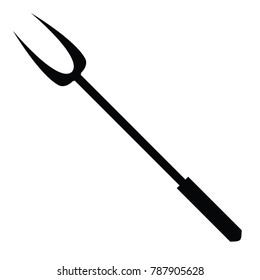 A black and white silhouette of a barbecue fork