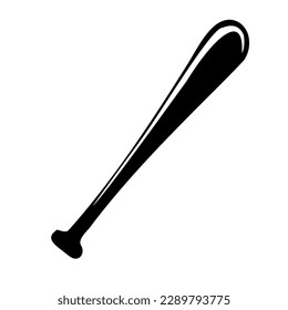 black and white silhouette of a baseball bat