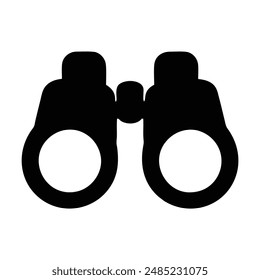 Black and white silhouette of binoculars. Vector illustration