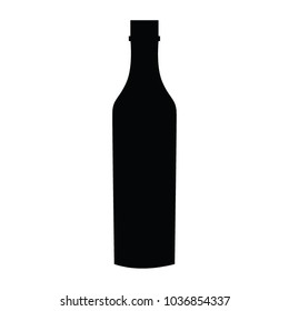 A black and white silhouette of a bottle