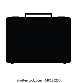 A black and white silhouette of a briefcase