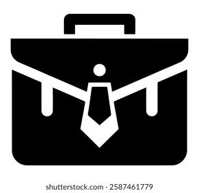 Black and White Silhouette Briefcase Vector Set Isolated On White Background. Briefcase, Backpack Silhouettes. Businessman, School Bag, Luggage, Suitcase Vector Icons. Professional Travel, Work Bags.