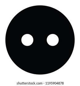 A black and white silhouette of a button