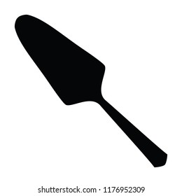 A Black And White Silhouette Of A Cake Server