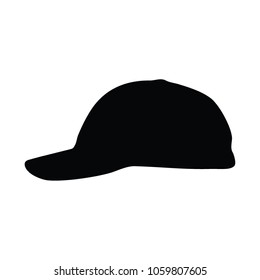 A black and white silhouette of a cap