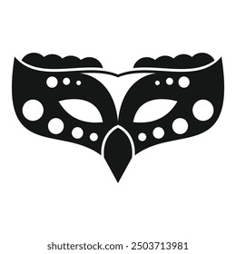 Black and white silhouette of a carnival mask, perfect for mardi gras or any costume party