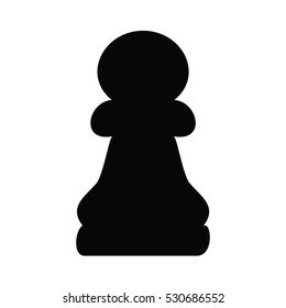 A black and white silhouette of a chess piece - Pawn