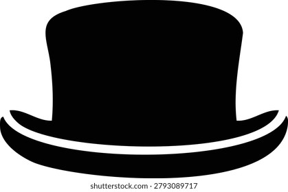 Black and white silhouette of a classic hat with a flat brim