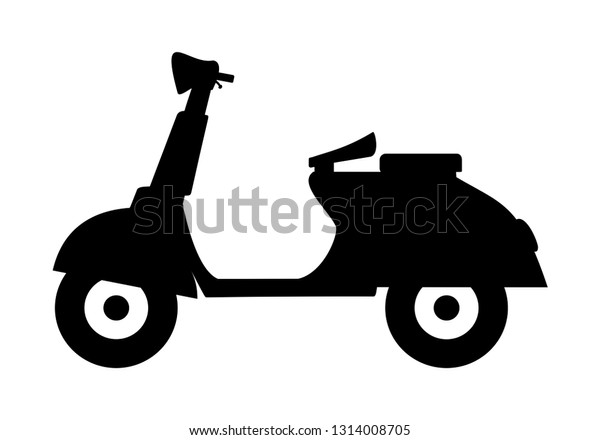 Black White Silhouette Classic Twowheeled Vehicle Stock Vector (Royalty ...