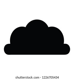 A black and white silhouette of a cloud