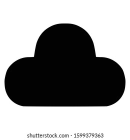 A black and white silhouette of a cloud
