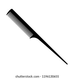 A black and white silhouette of a comb